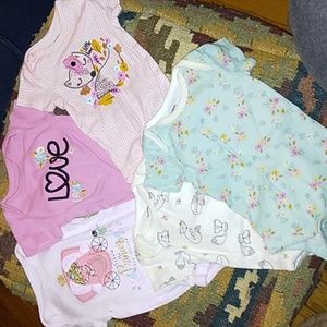 Five Baby Girl Onsies